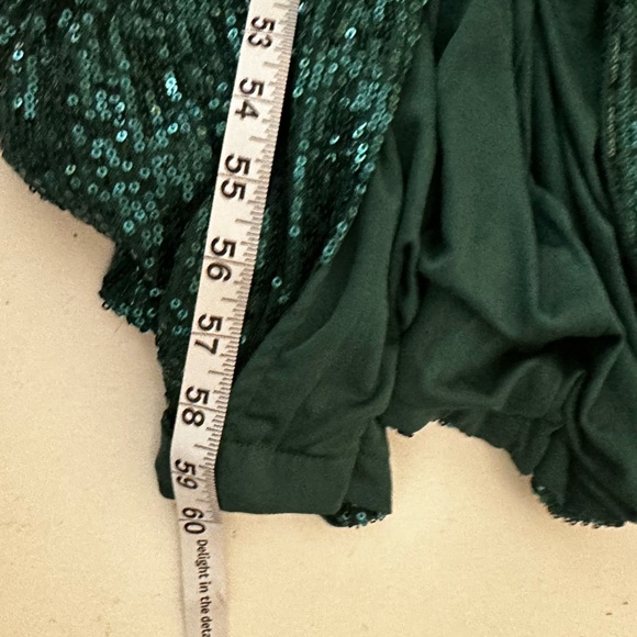 Baltic Born Sparkly GreenSequin Isla Asymmetrical Straps FrontSlit Dress NWT XS - Picture 16 of 16